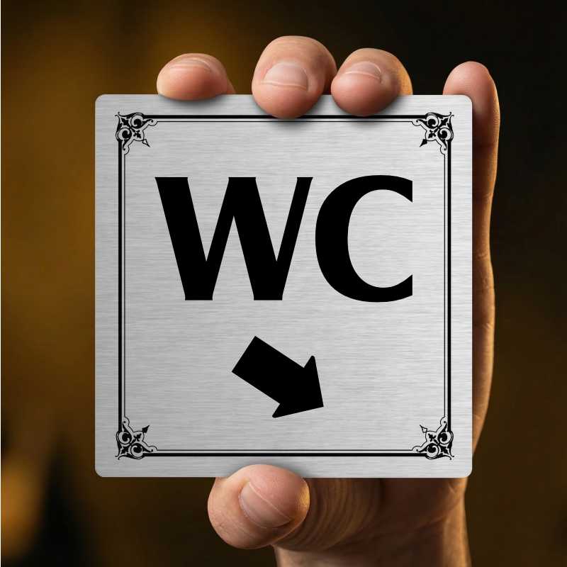 WC vpravo dolů, 148x148mm, stříbrná, Nebraska